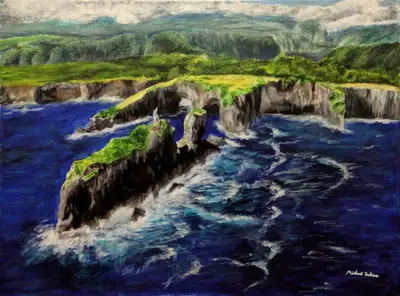 Sea Cliffs Painting